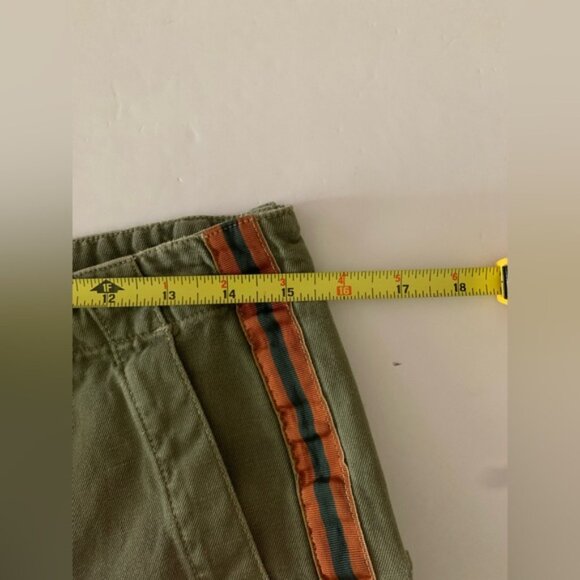 Nili Lotan Slouchy Linen Luna Pant w Side Tape Drop Crotch Army Green Size 4 - Picture 8 of 11